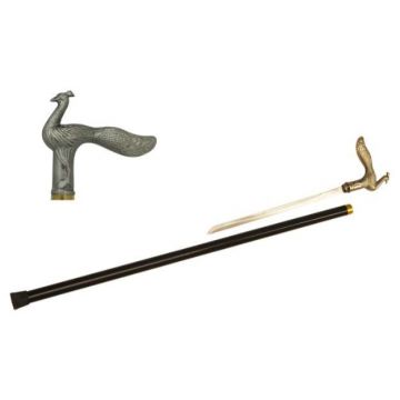 " PEACOCK" Walking cane with Hidden Sword 35" Overall